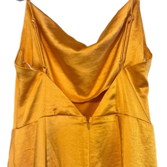 Anthropologie Elliatt Golden Yellow Satin Jumpsuit- Small - Picture 4 of 9